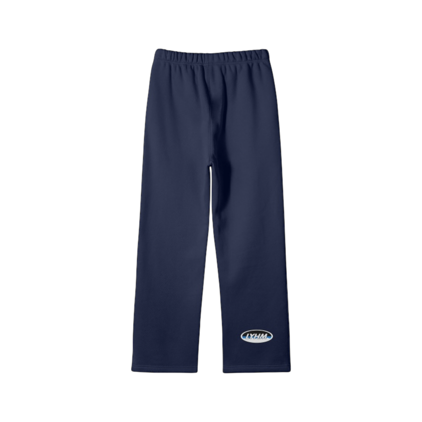 Navy Blue Fleece Open-Leg Pants